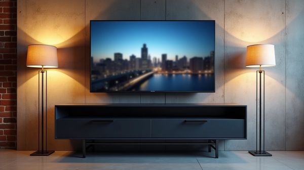 Meubles tv suspendus industriels : style et fonctionnalité réunis